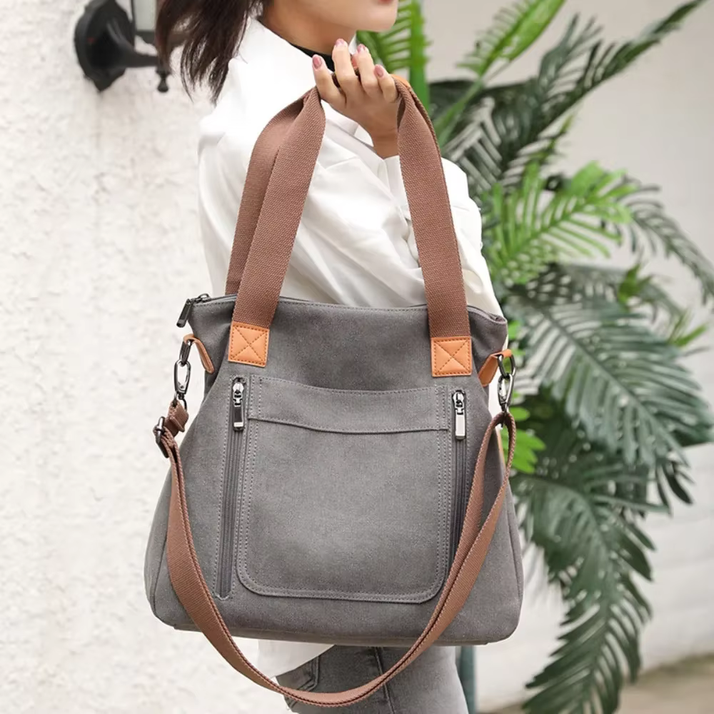 Sac fourre-tout en toile fonctionnel pour femme