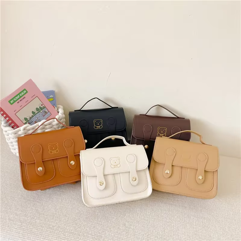 Sac à dos ours en cuir PU pour enfants