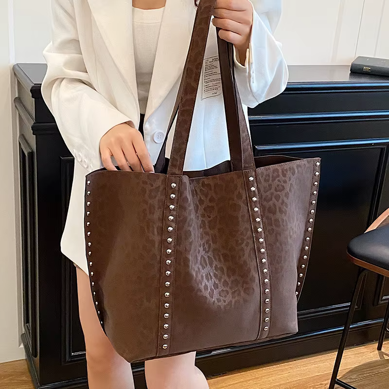 Sac fourre-tout Y2K mat imprimé léopard
