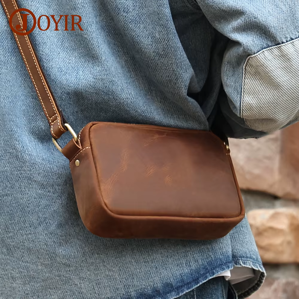 JOYIR en cuir véritable Mini sac de messager voyage sac à bandoulière pour femmes hommes téléphone portable sac à main