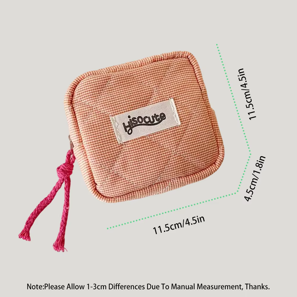 Mini pochette de rouge à lèvres à carreaux Chic avec compartiment