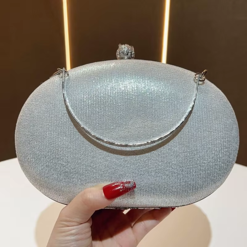 Sacs de soirée de luxe en cristal argenté et diamant doré pour fête d'anniversaire