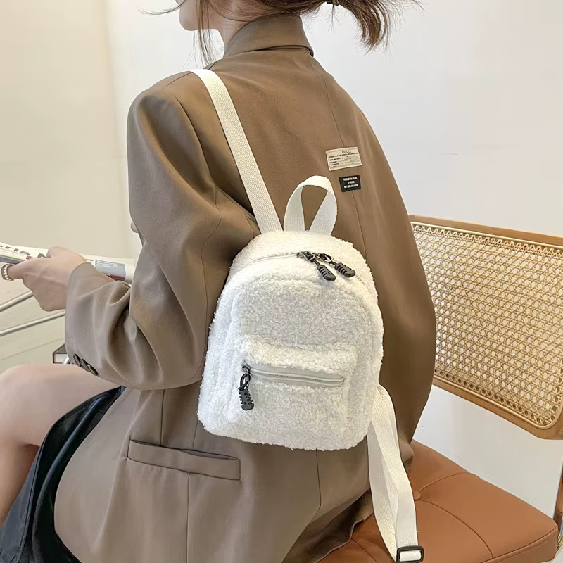 Nouvelle mode femmes Mini sac à dos couleur unie velours côtelé petits sacs à dos Simple décontracté étudiant Bookbags