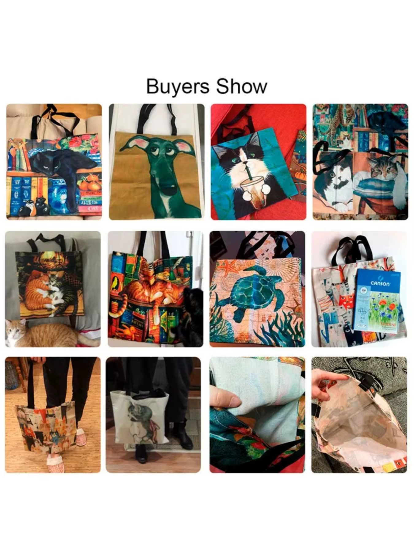 Sac fourre-tout réutilisable en polyester imprimé Boston Terrier