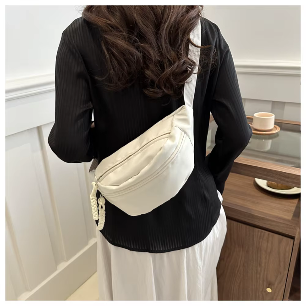 Sac de taille en toile demi-lune pour femme