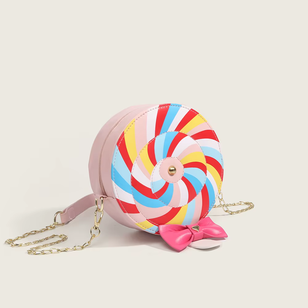 Sac à bandoulière sucette couleur arc-en-ciel pour femmes