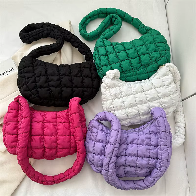 Sacs à bandoulière plissés matelassés pour femmes sac rembourré