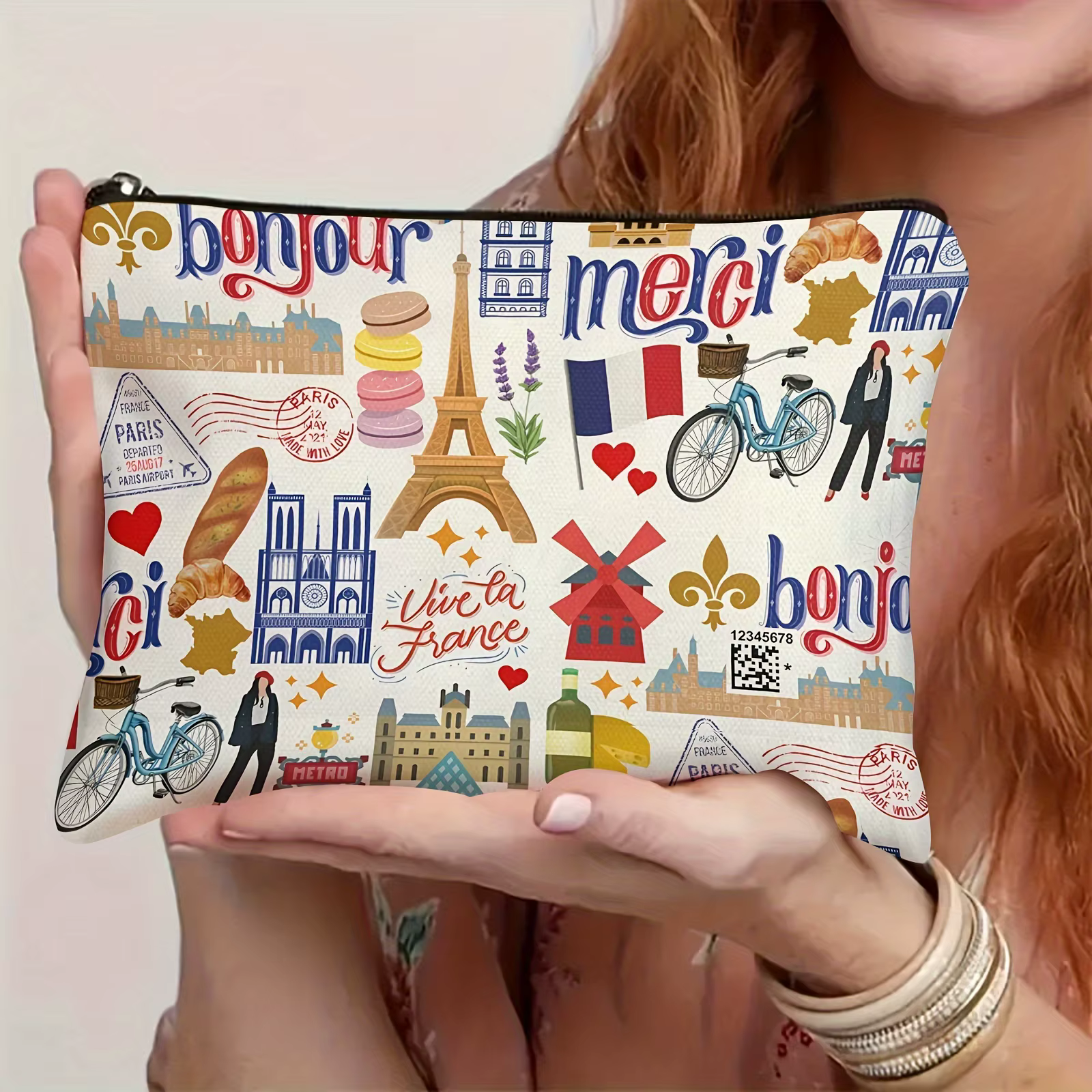 Un sac de maquillage Paris - Pochette multifonctionnelle à fermeture éclair