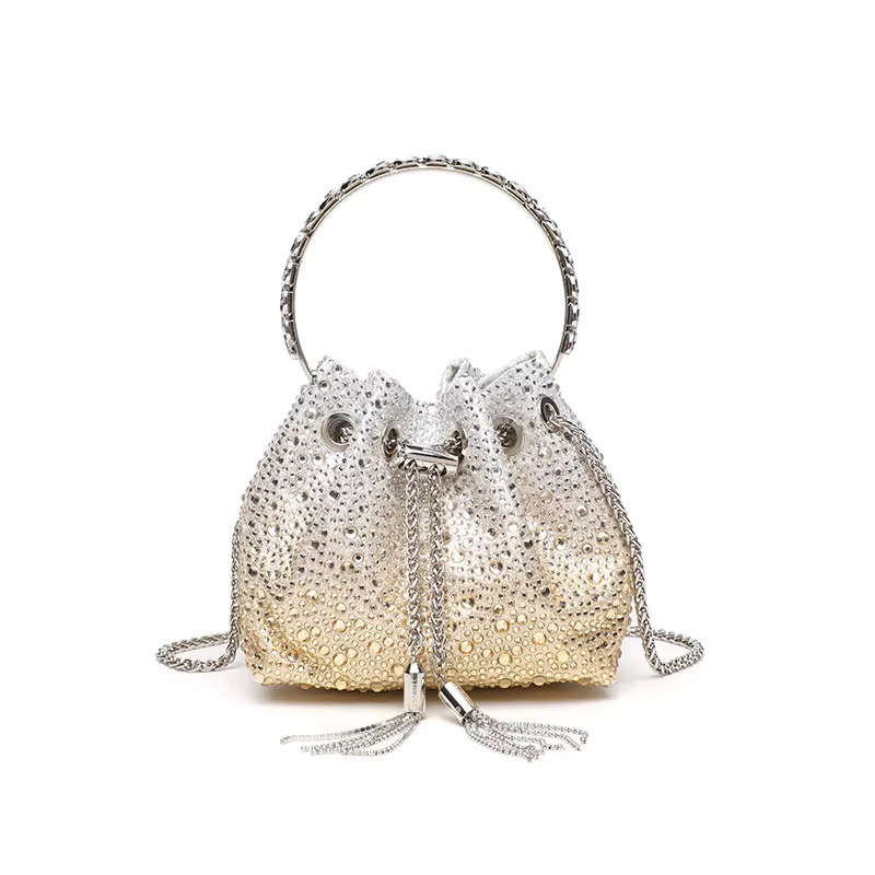 Sac seau en cristal brillant diamant pour femmes