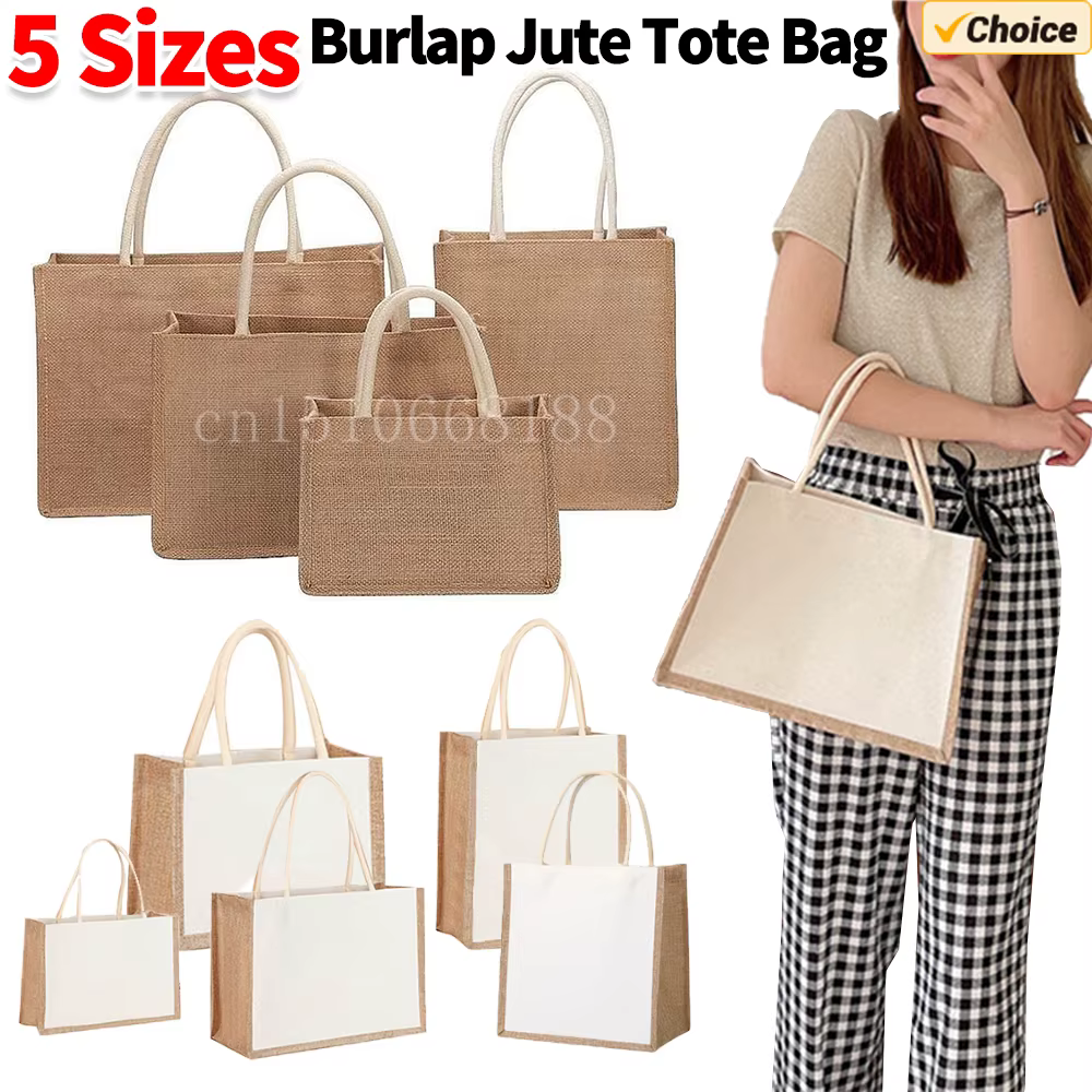 Sac de courses fourre-tout en toile de Jute
