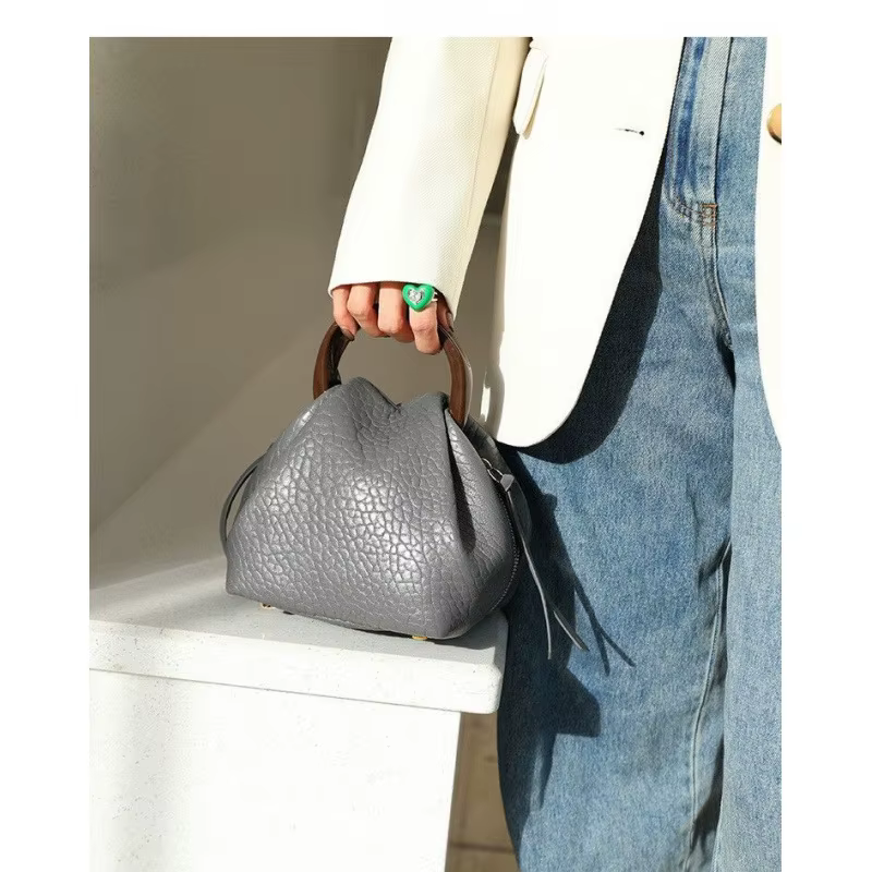 Sac à main à Texture de haute qualité en peau de mouton à bulles