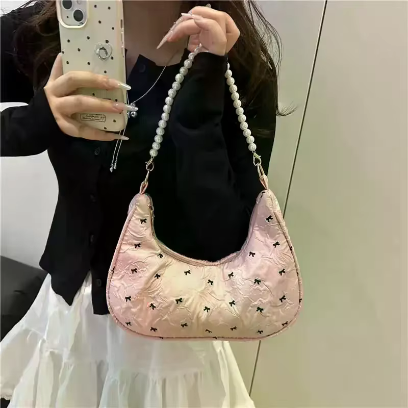 Sac à main plissé à nœud pour femme