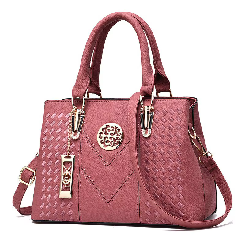 Sac fourre-tout en simili cuir gaufré à points en V pour femme