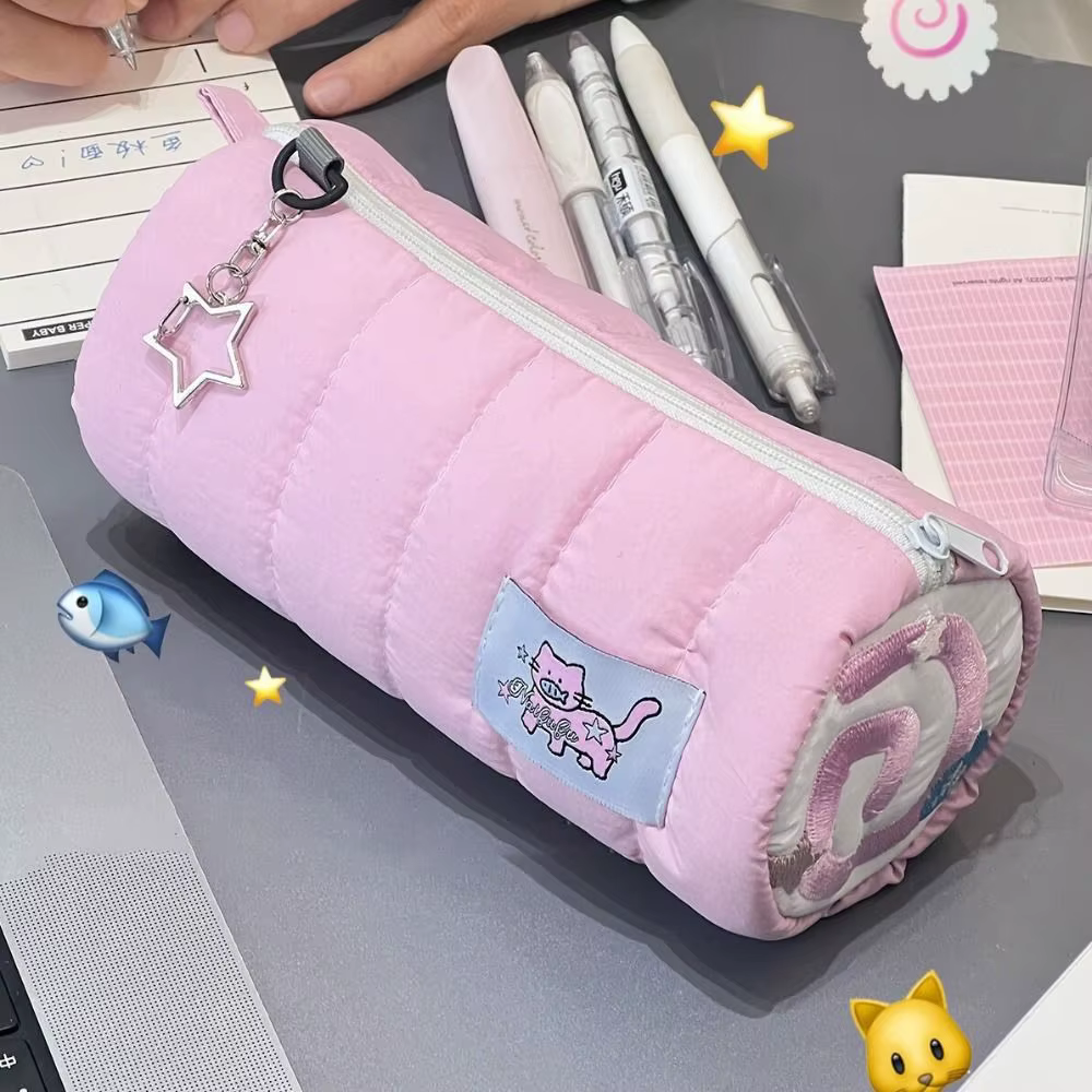 INS – sac à stylos rose de grande capacité