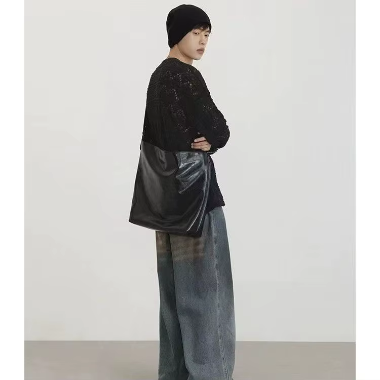 Sac fourre-tout d'avertissement à l'huile minimaliste noir