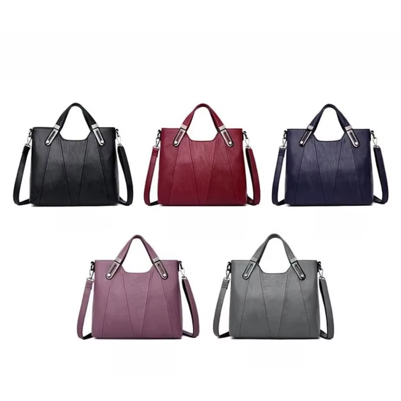 Sac à main en cuir souple pour femme, sac à main minimaliste polyvalent décontracté, sac fourre-tout élégant pour les trajets quotidiens