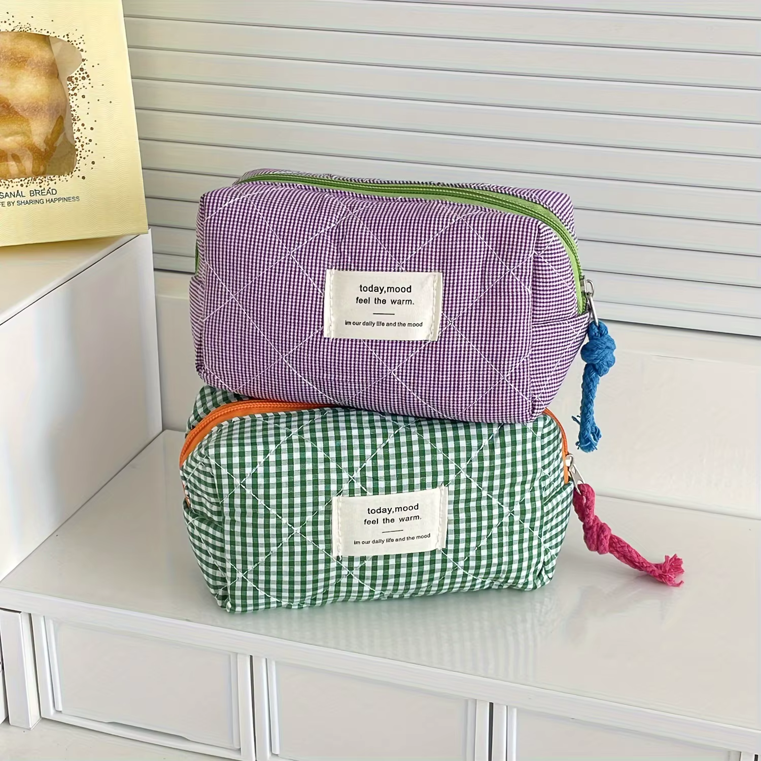 Pochette octogonale à carreaux rétro