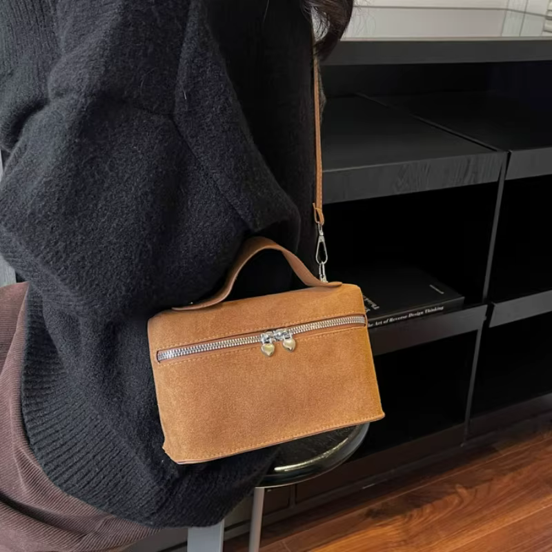 Sac à bandoulière polyvalent en daim de luxe pour femmes