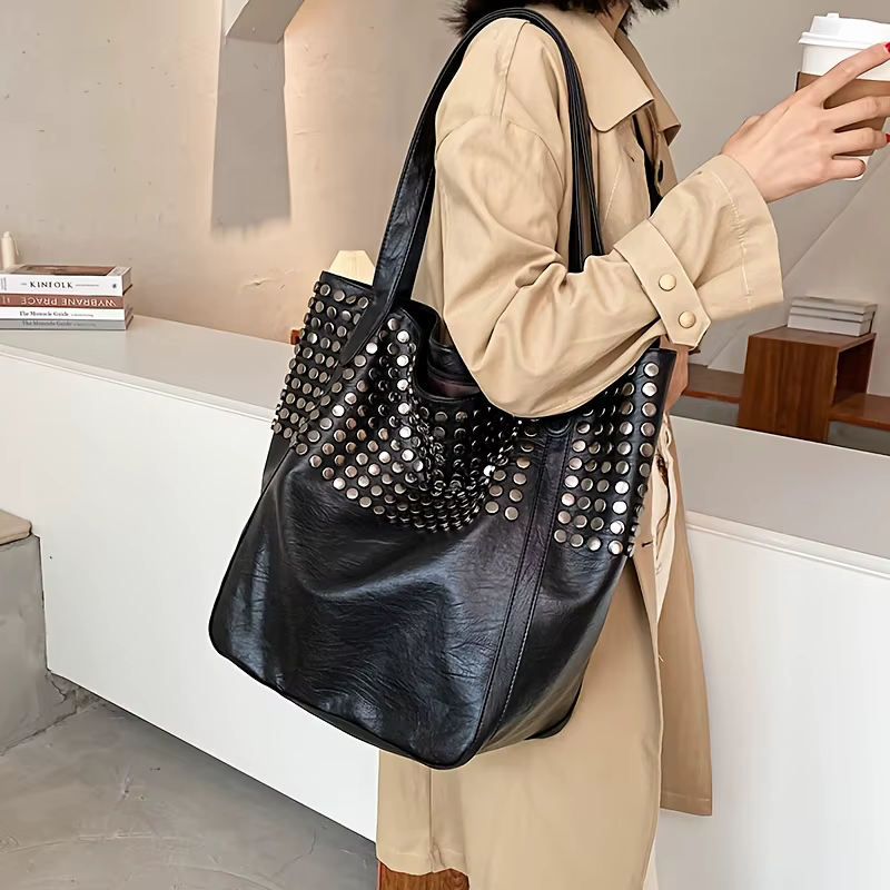 Sac fourre-tout à rivets pour femmes