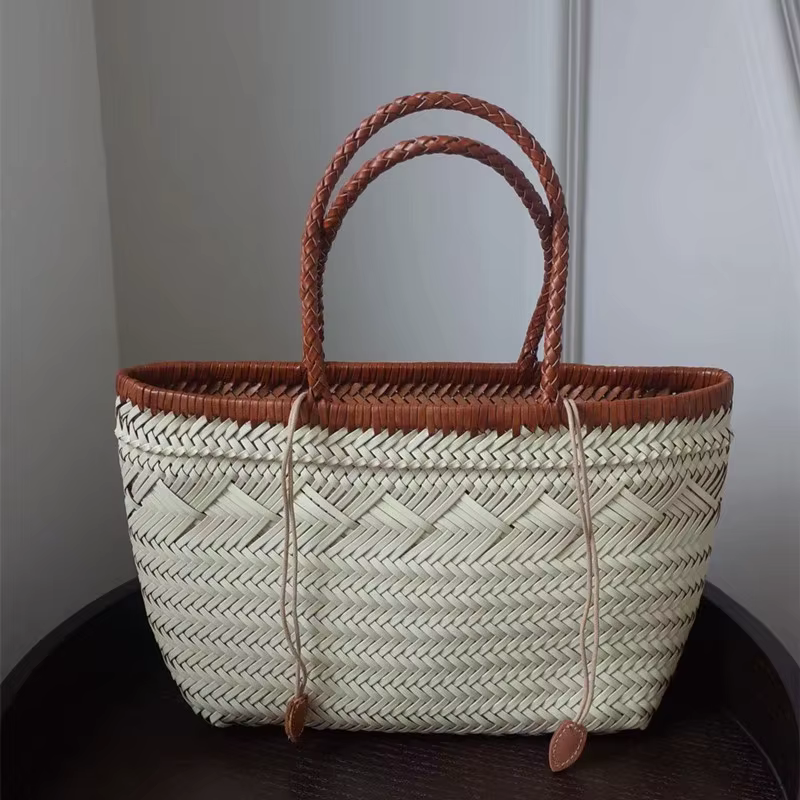 Sac à Main Hobos Vintage en Cuir group Tissé à la Main pour Femme
