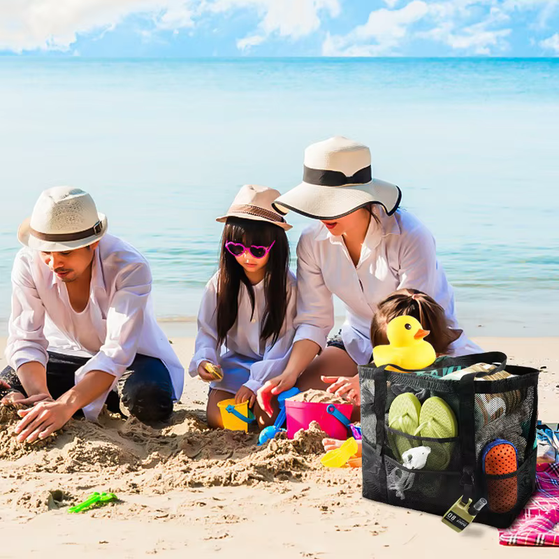 Un ensemble de sacs de plage en maille gaufrée