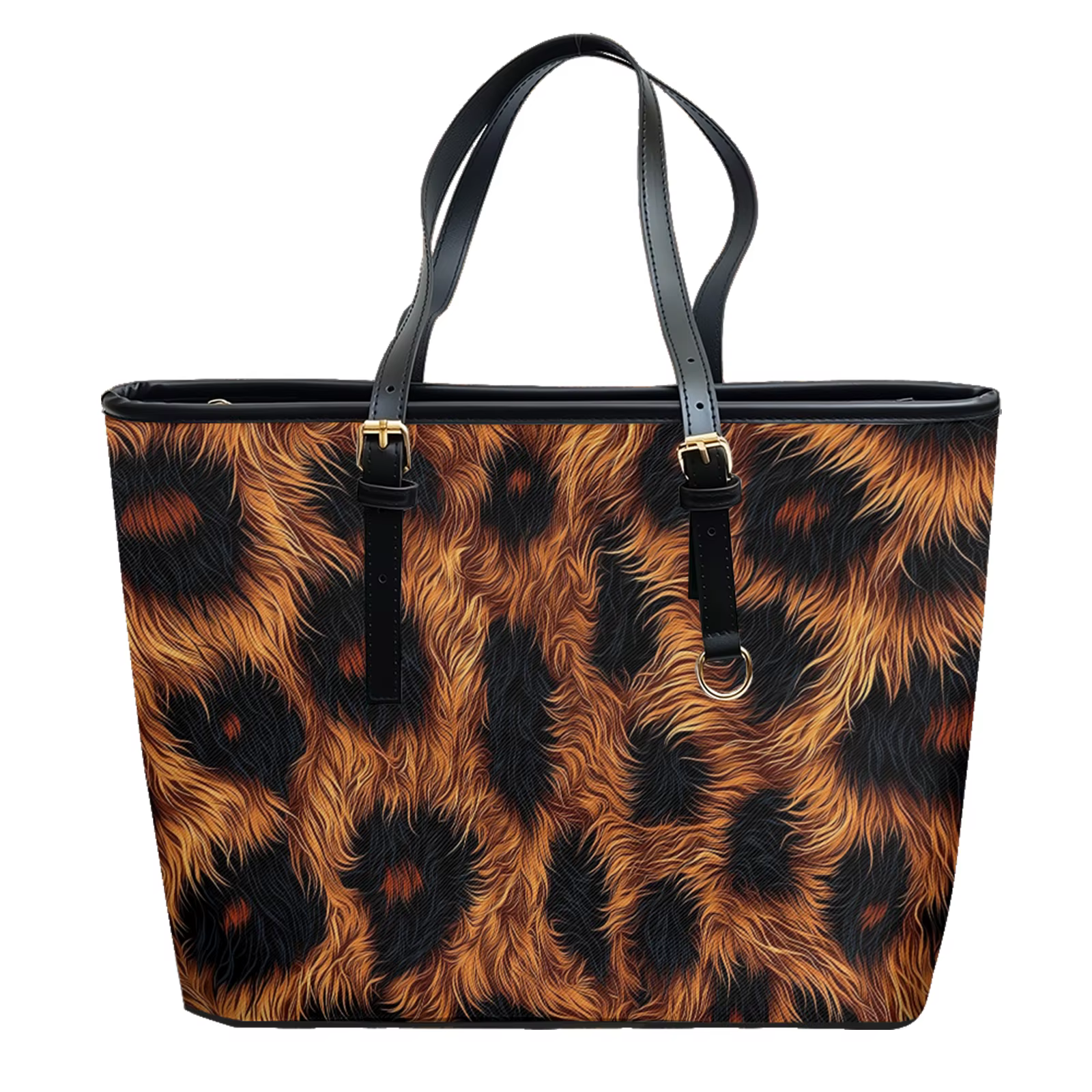 Sac à bandoulière en cuir Oxford PVC imprimé multicolore en fourrure de léopard urbain