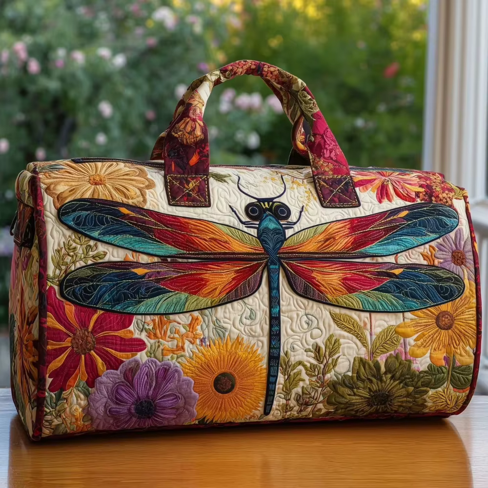 Sac fourre-tout matelassé imprimé en 3D avec motif libellule