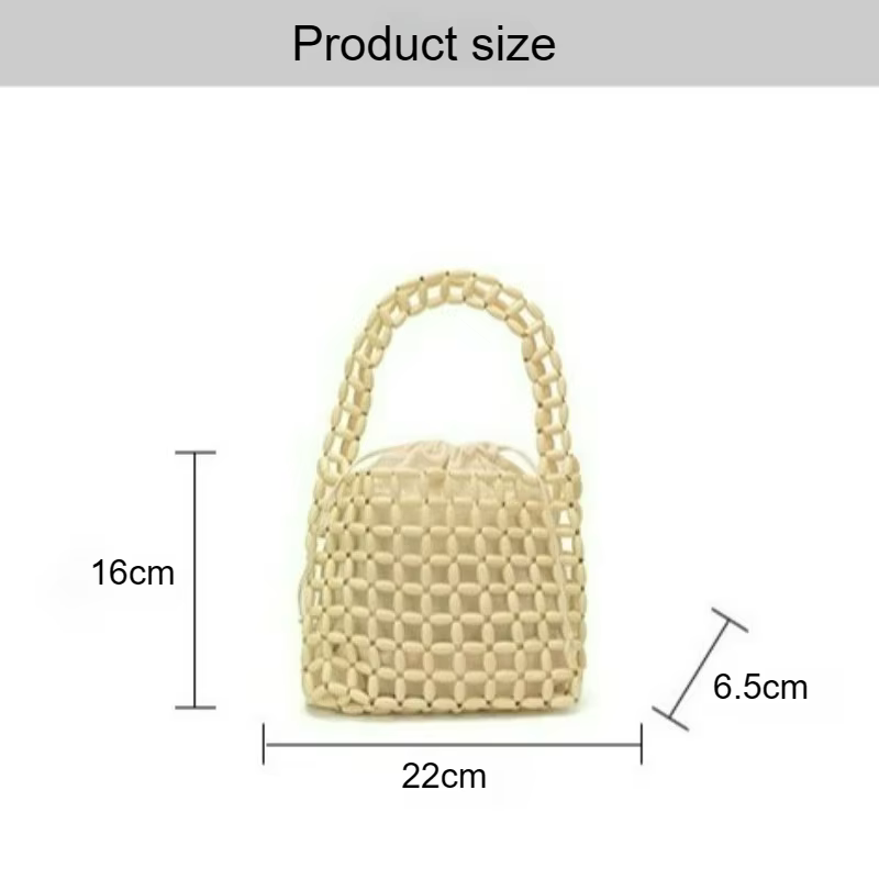Sac à main tressé en perles de bois fait main