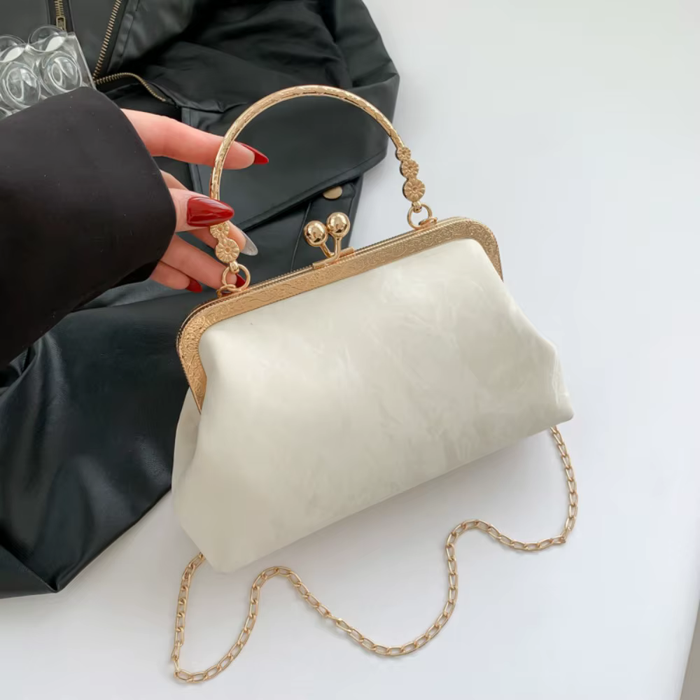 Sac à main de soirée en velours doré pour femme