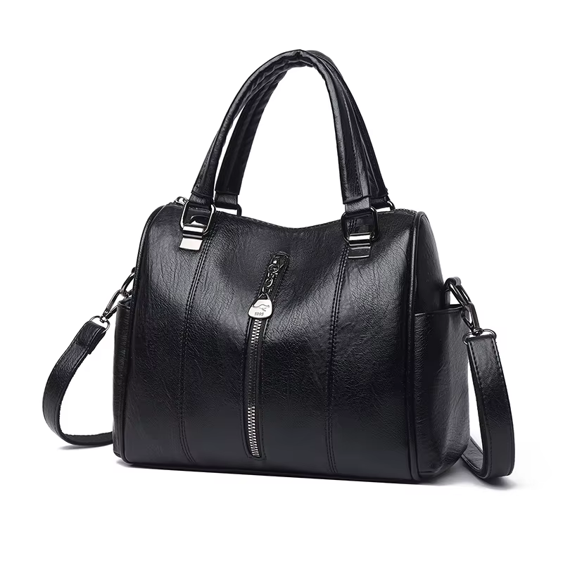 Sac fourre-tout Vintage en cuir PU solide pour femmes