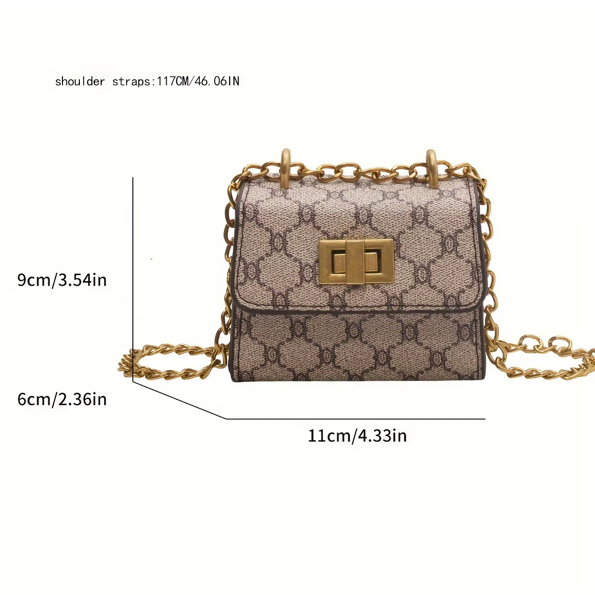 Sac bandoulière mini élégant avec motif géométrique