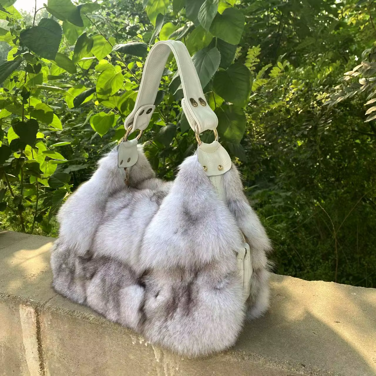 Sac à main en fourrure véritable de luxe pour femme