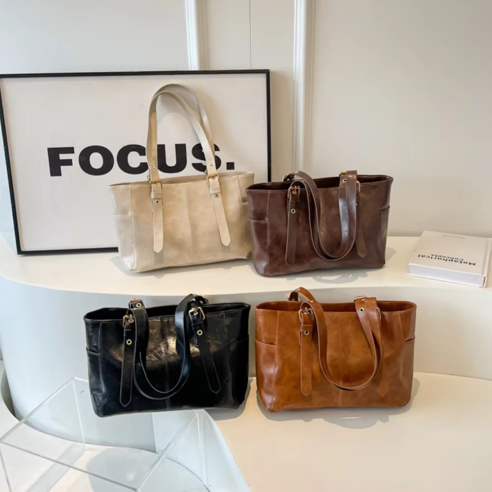 Mode rétro femmes sacs à bandoulière en cuir PU tendance haut de gamme dame sac fourre-tout grande capacité femme sac