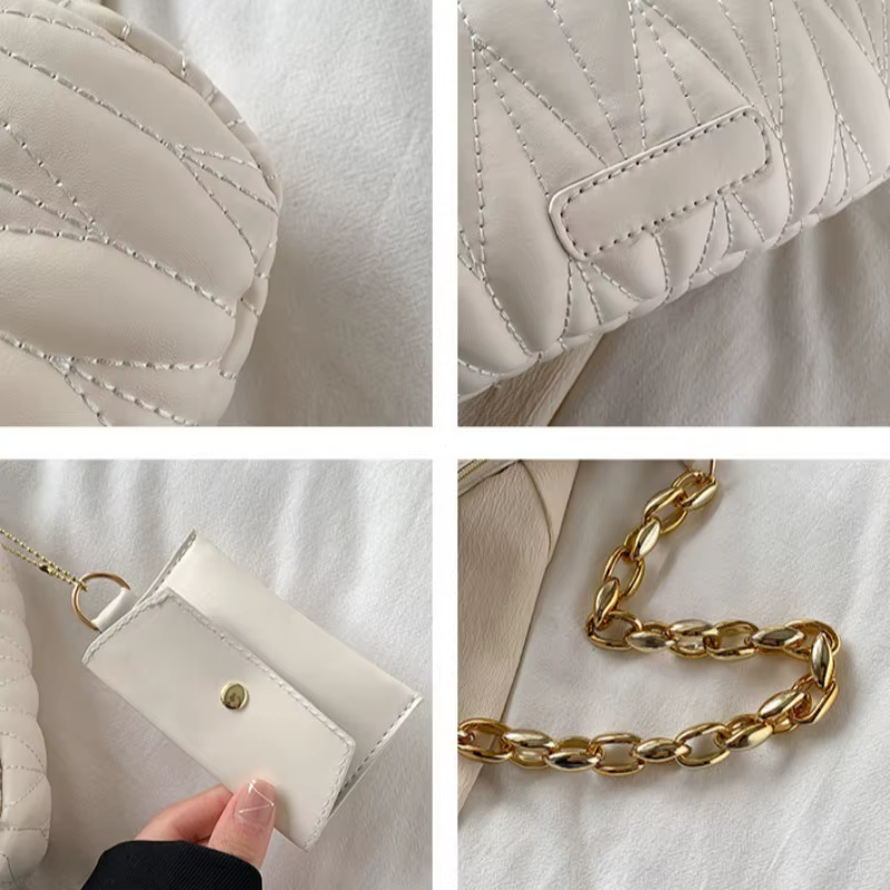 Sac en croissant froncé matelassé