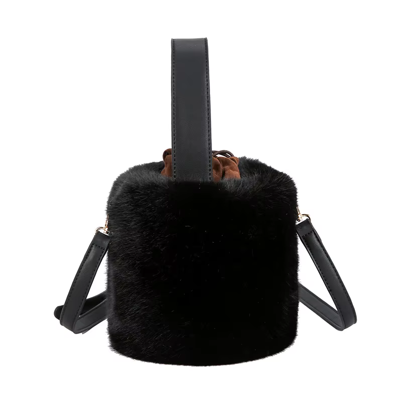 Sac seau Sac à main mode fausse fourrure sacs d'hiver femmes épaule Sac à bandoulière dames