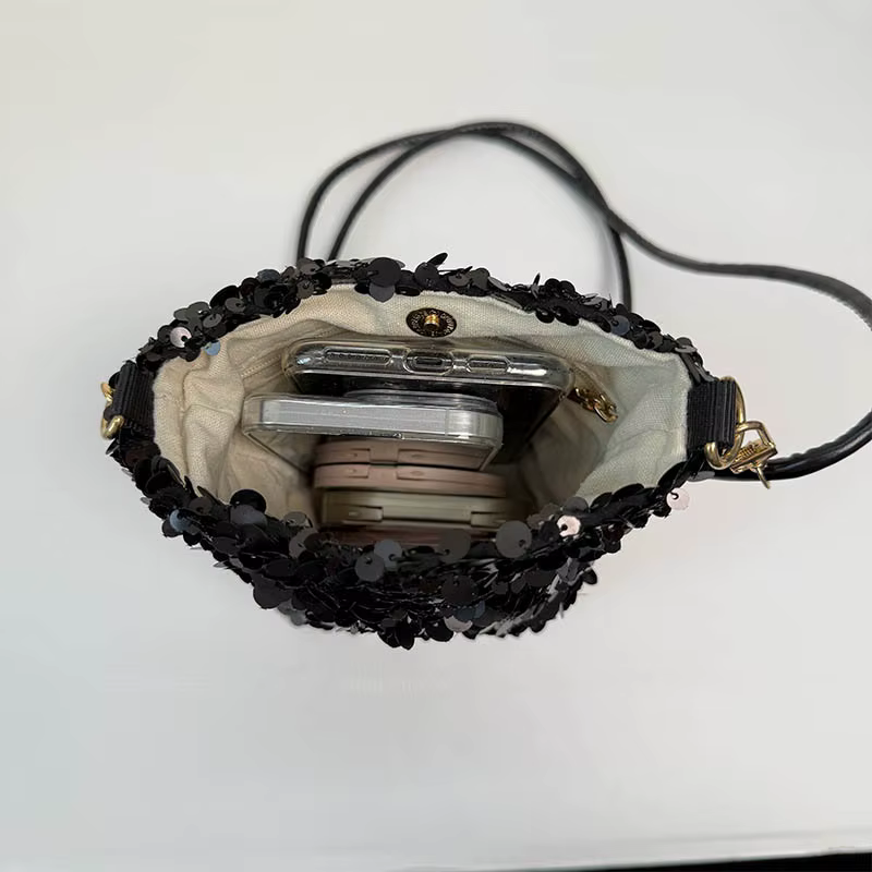 LEFTSIDE Mini paillettes sacs à bandoulière pour femmes 2025 concepteur nouvelle soirée Bling