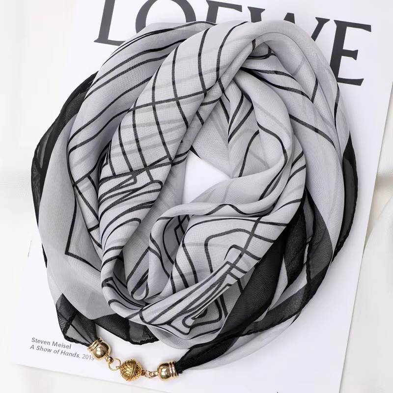 Écharpe de cou, petite écharpe polyvalente avec boucle magnétique