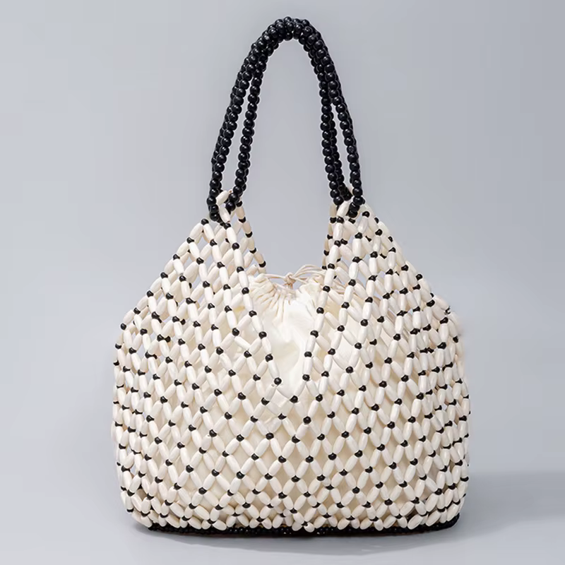 Sac à main en perles de bois tissé à la main pour femmes