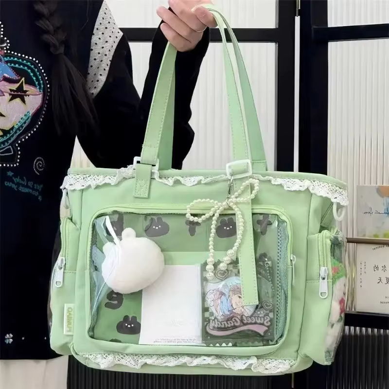 Sac à bandoulière transparent Y2K mignon DIY Ita Bag Lolita pour femme
