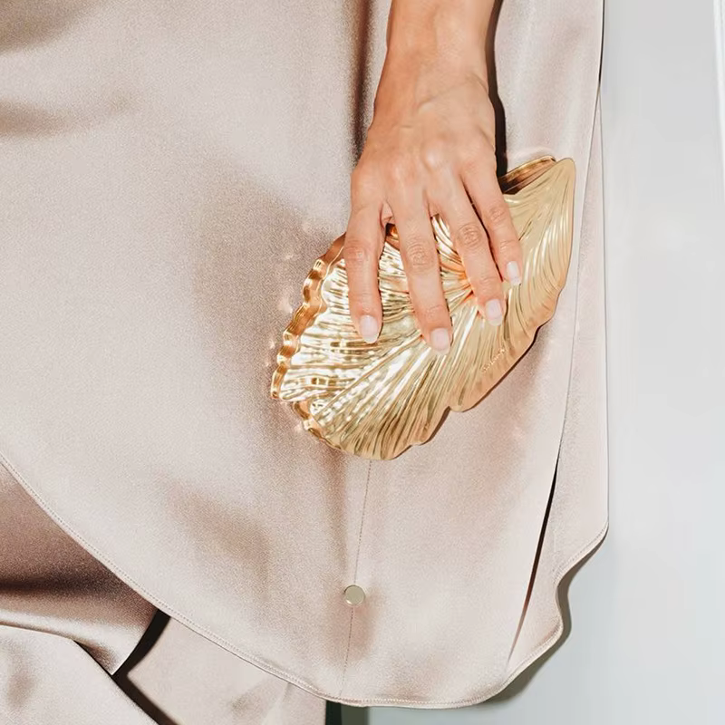 Nouveau Sac de Soirée Feuille d'Or pour Femme