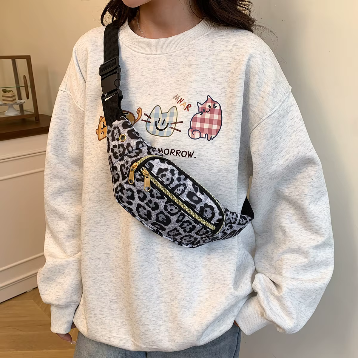 Sac de taille imprimé léopard pour femmes