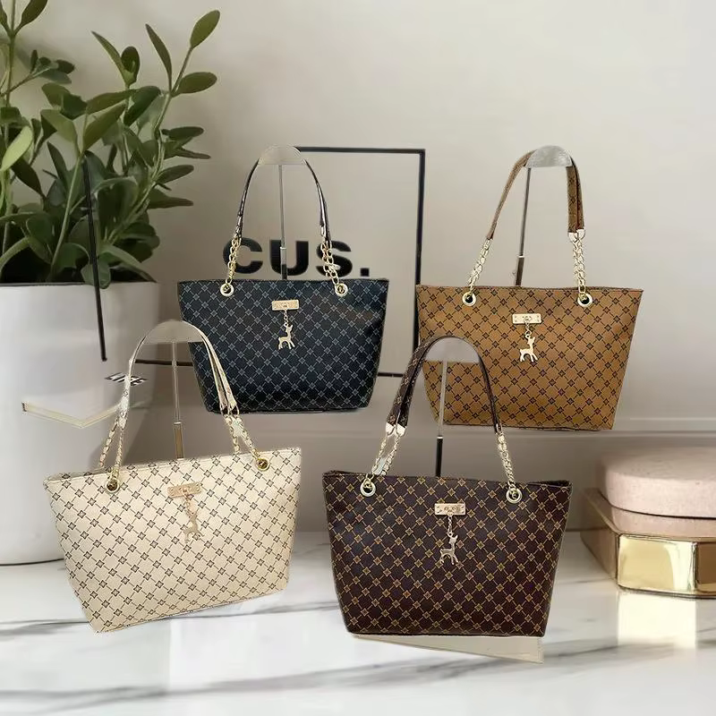 Sac fourre-tout rétro à monogramme
