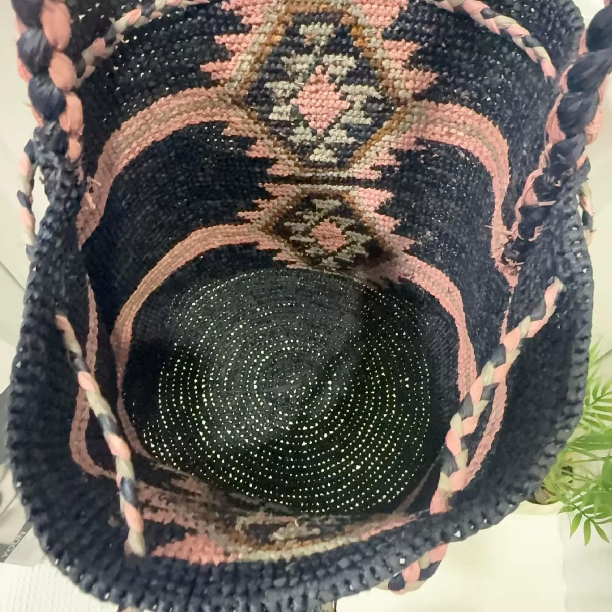 Sac à main en raphia crocheté à la main pour femme