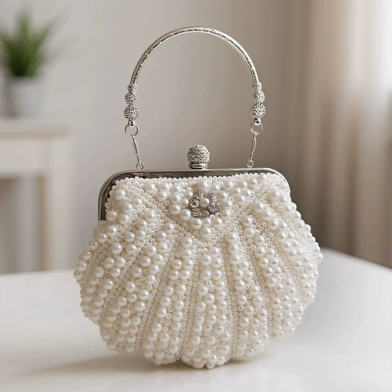 Perle pochettes femmes sac à main dames blanc sacs