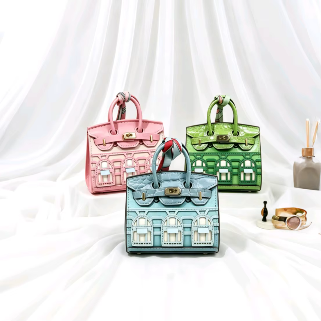 Mini porte-clés en cuir de luxe