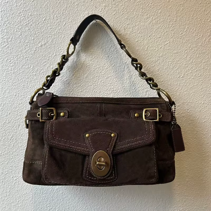 Sac sous les bras en daim rétro
