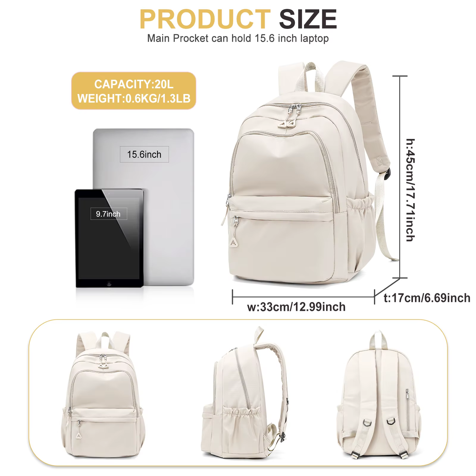 Sac d'école étanche pour ordinateur portable