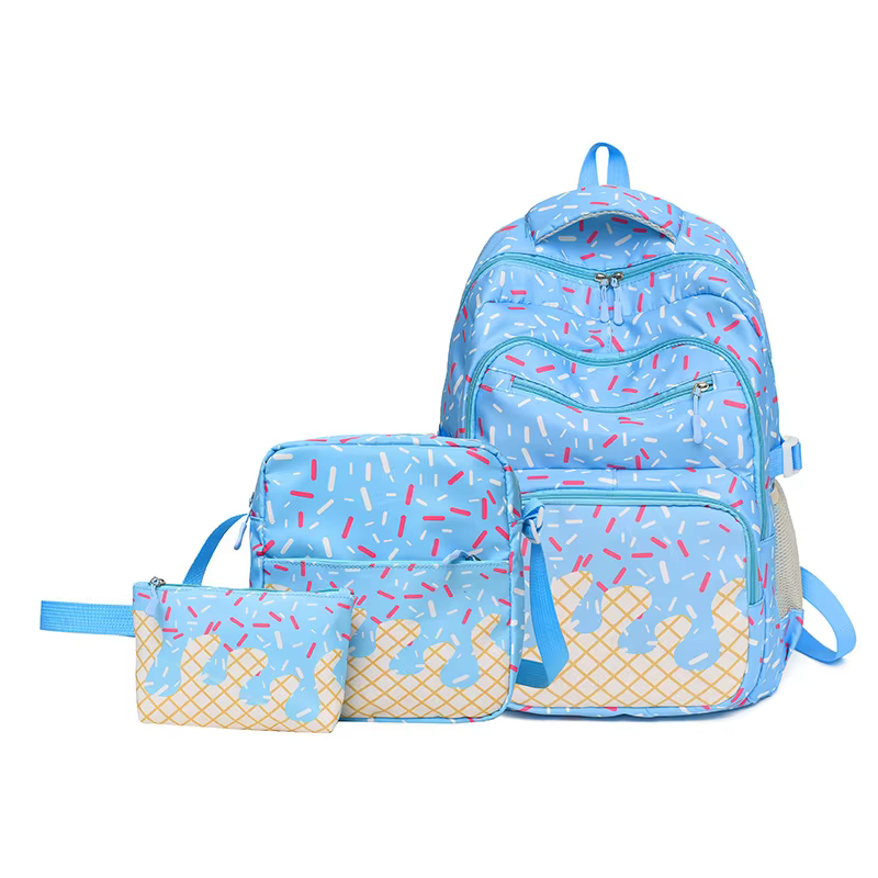 Nouvelle série de sacs d'école 3 pièces style collège pour filles