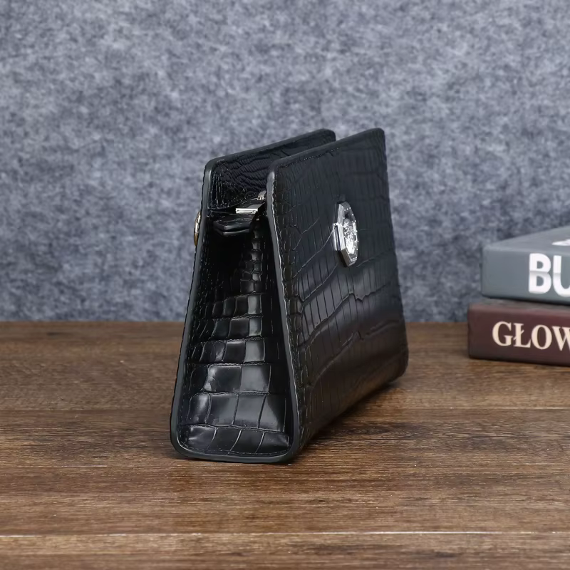 Pochette en cuir véritable pour hommes