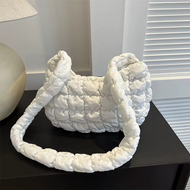 Sacs à bandoulière plissés matelassés pour femmes sac rembourré